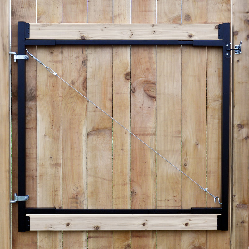 Adjustable Black Steel Anti-Sag Fence Gate Kit