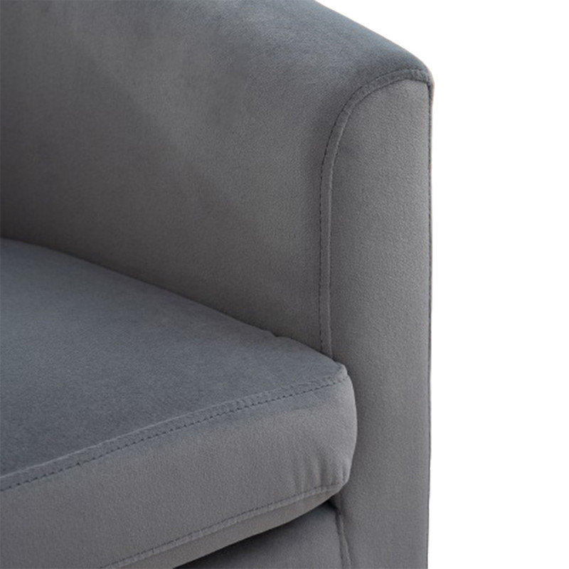 Breiona 27.36" Wide 360-Degree Swivel Chair, Gray Velvet