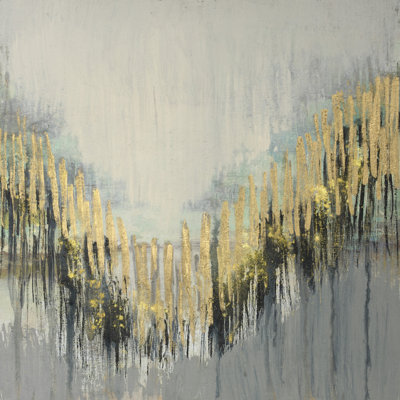Gilded Striations II by Jennifer Goldberger - Wrapped Canvas Painting