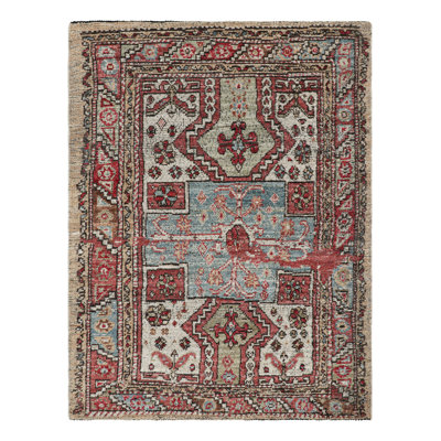 Rug & Kilim's Square Kazak Style Rug With Polychromatic Geometric Patterns