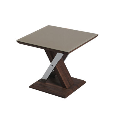 Bali Glass Top Pedestal End Table