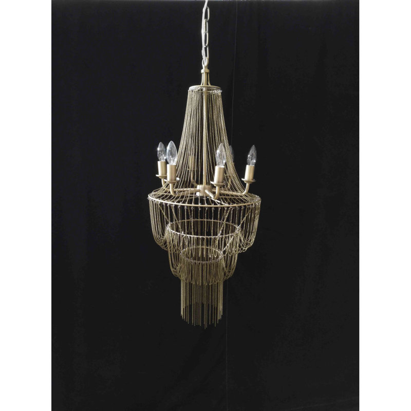 Lustre perlé clair Light Maxim, Or antique, Or antique, 16 po de largeur x 34 po de hauteur