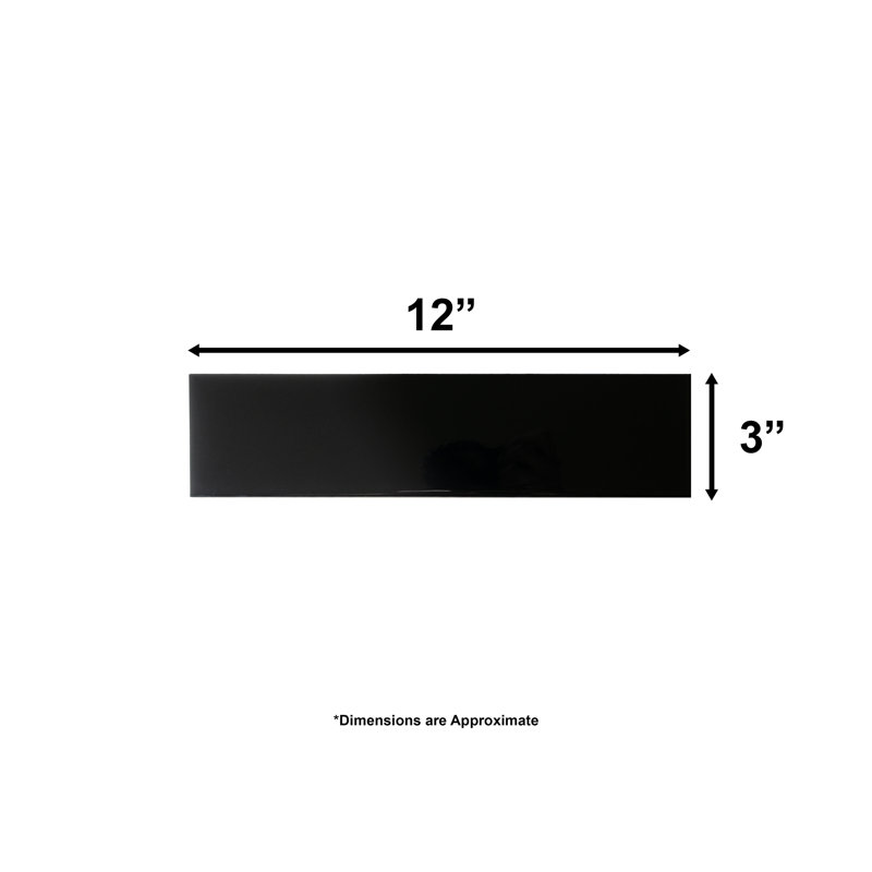 Shades 3" x 12" Glossy Subway Wall Tile, Black Nox