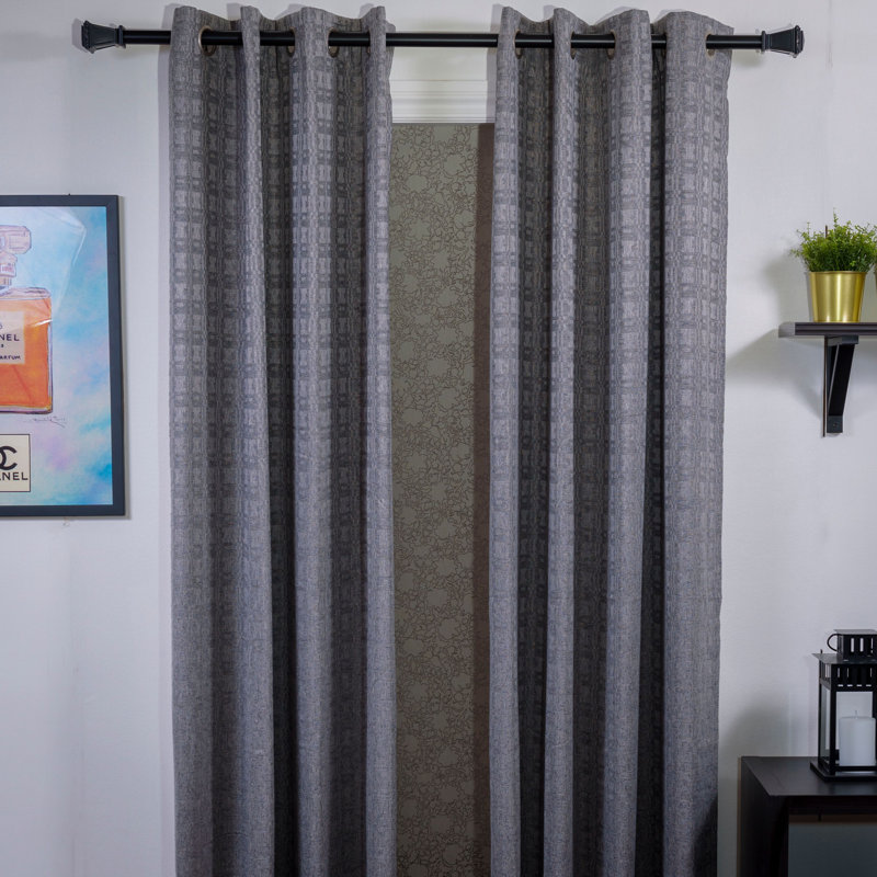 Tringle à rideaux simple 1,125 Clukey, Noir, H 3,5 po x l 96 po x P 5,25 po