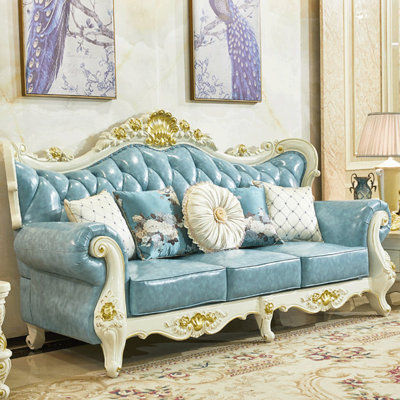 American-style light luxury leather sofa