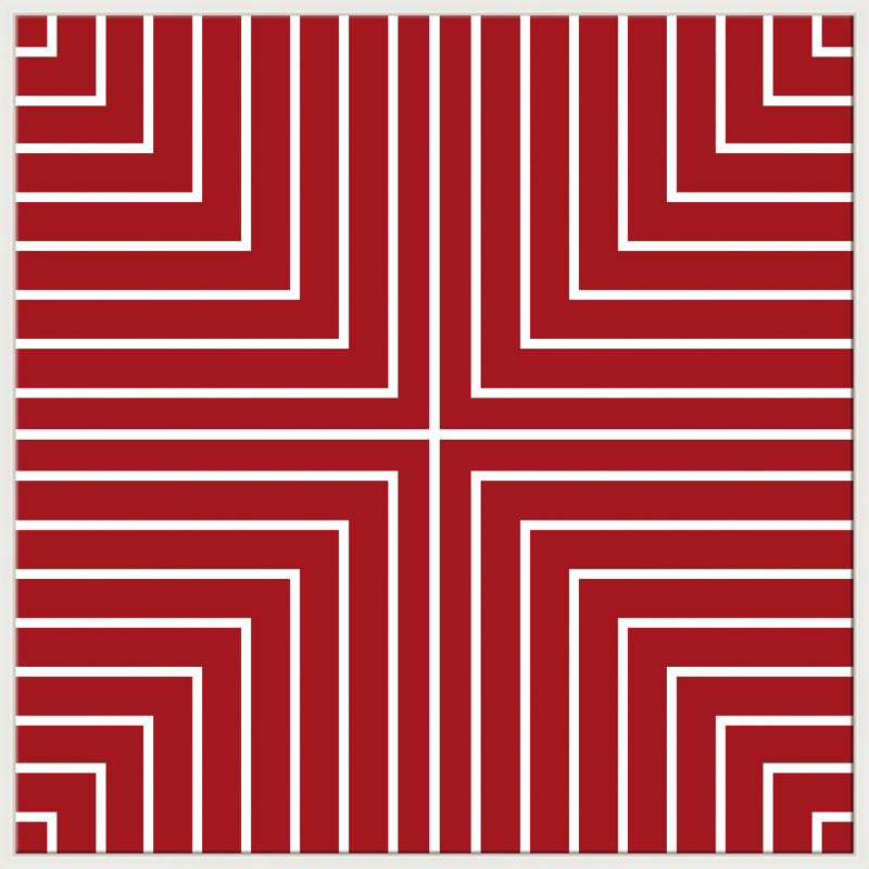 Homage to Stella - Red Framed Graphic Art Canvas, 41.5" W x 41.5" H