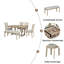 Ensemble de table de salle à manger 6 pièces en bois d'hévéa avec placage en bois massif-1085208075