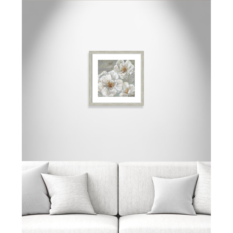 Summer Solstice II - peinture encadrée, Cadre argent, H 17,5 po x l 17,5 po x P 1,13 po