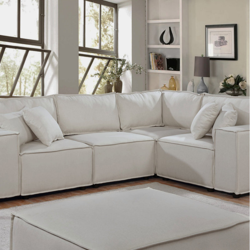 99" Modular Sectional Sofa With Ottoman