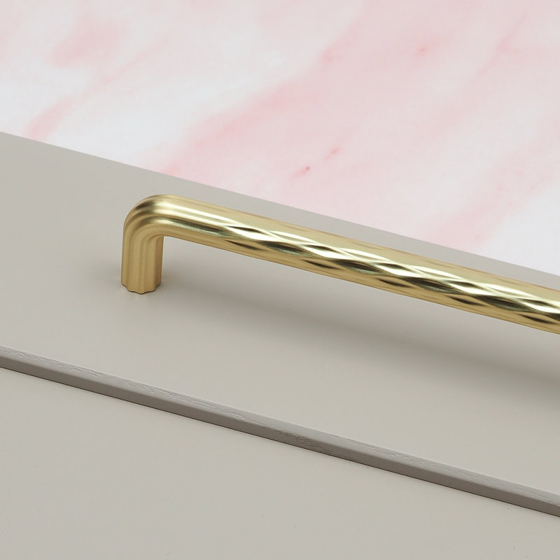 Brushed Brass Textured D-Bar Handles, 192mm
