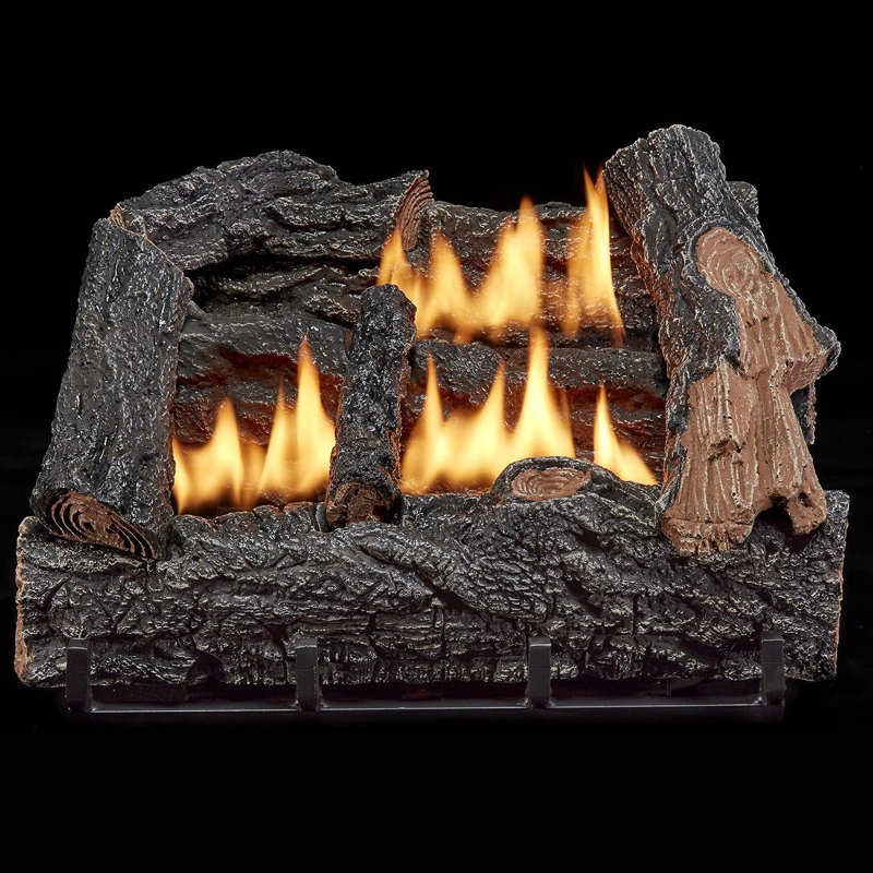 HearthSense Ventless Dual Fuel Gas Log Set, 30,000 BTU, Manual Control - Model# VFL18M