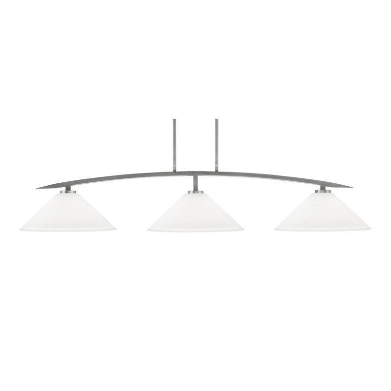 Lampe de table en mousseline 3 lumières kurve, H 10 po x l 55,75 po x P 16 po, Graphite