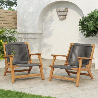 Fauteuils club d'extérieur en bois d'acacia Sierra