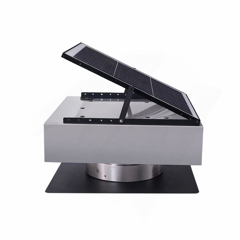 12" Stainless Steel Solar Roof Vent Fan,40W Tilt Adjustable Solar Panel,Dual Power 3-Speed Remote Attic Fan,1200 CFM,MPPT Controller Solar Ventilator for Attic,Garage,Greenhouse,Warehouse