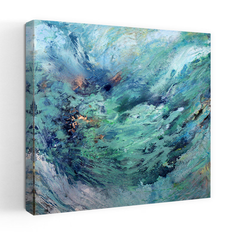 Art contemporain, impressionnant, minimaliste, plage sereine, océan, art mural, H 18 po x l 18 po