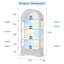 Vitrine arquée de 183 cm de haut avec porte vitrée, à 4 niveaux, avec éclairage RVB et capteur de présence.-1495514504