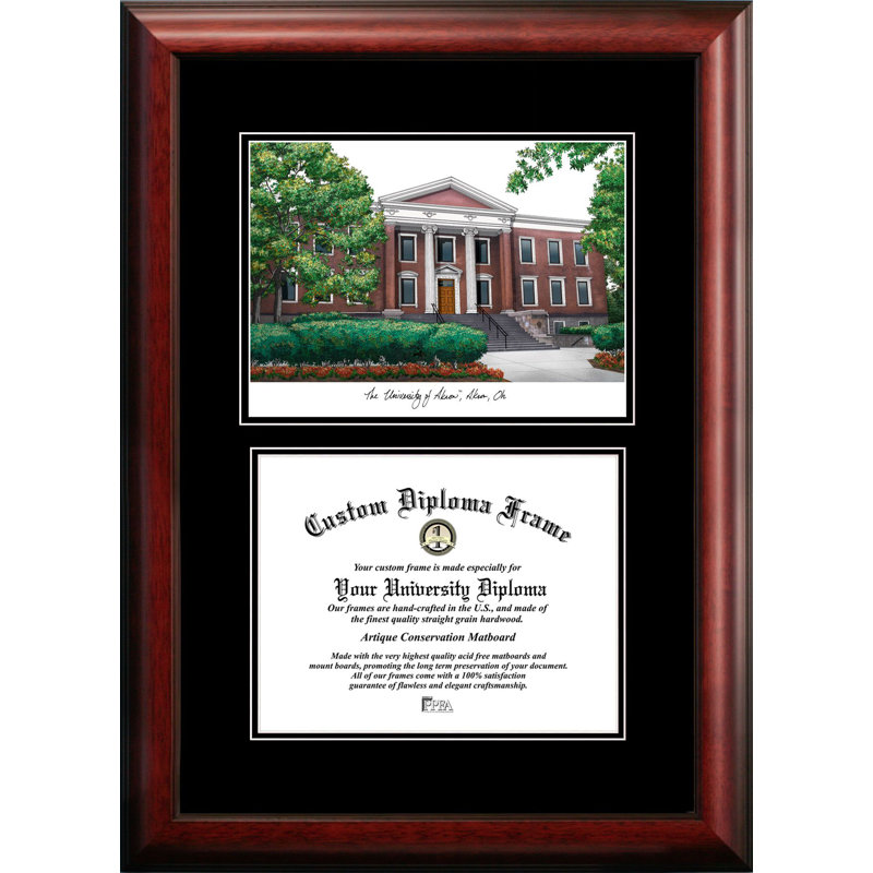 Farryn Diploma Picture Frame, Université d'Akron, Acajou