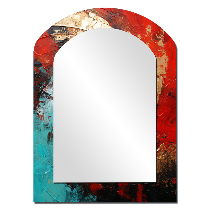 Rouge bleu majestueux mouvement spirale III, 34 po x 25 po