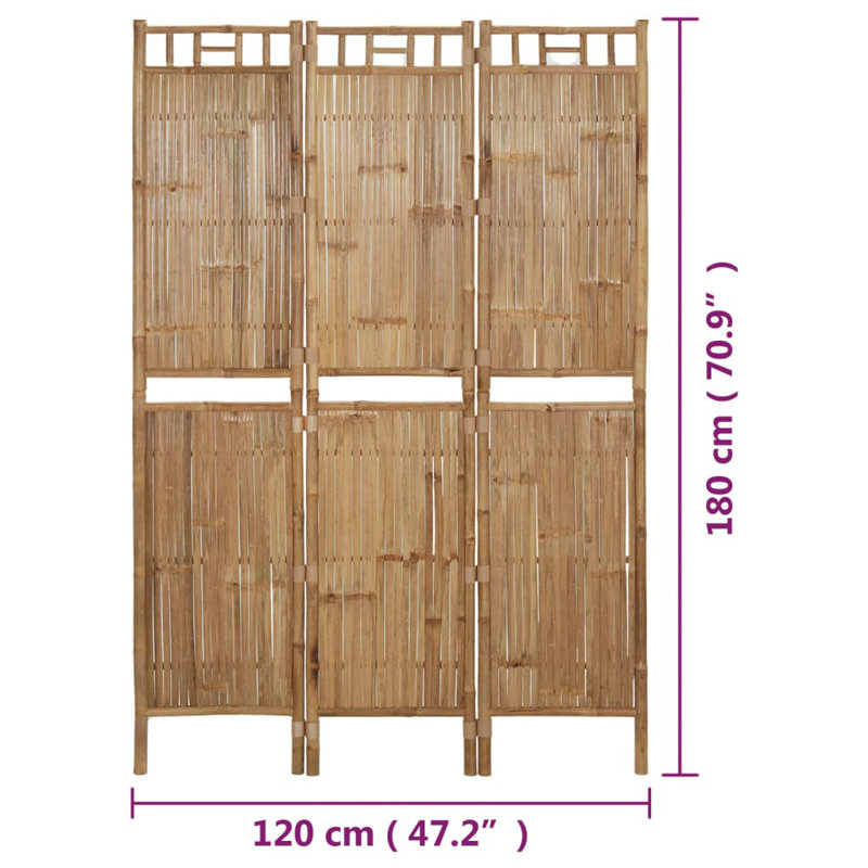 Bay Isle Home 4-Panel Room Divider Bamboo, 180cm H x 120cm W