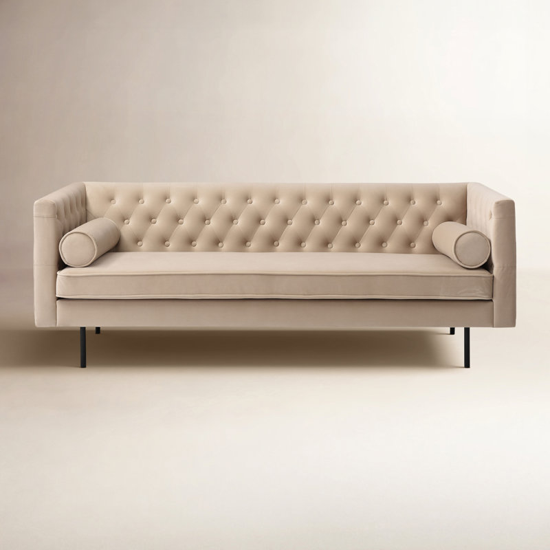 Dario 79'' Velvet Sofa, Dusty Blue Velvet 