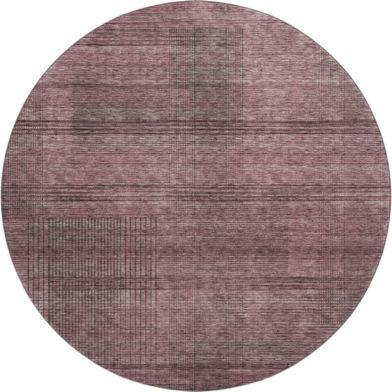 Premium Machine Washable Prisco Merlot Rug, Round 8'