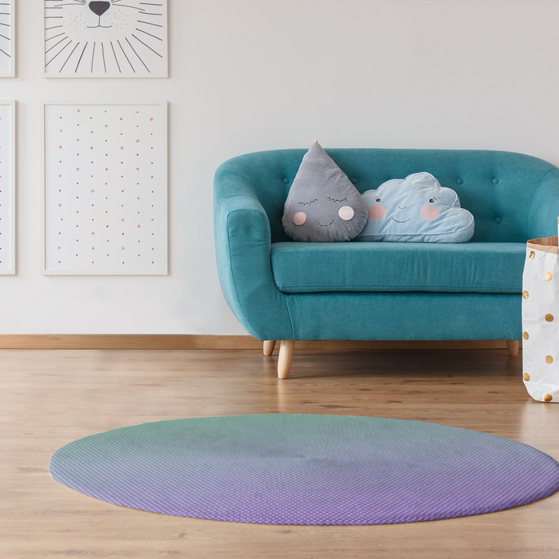 Chenille Ombre Indoor Rug, Round 5'