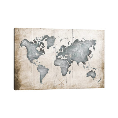 Industrial Map by Amanda Murray - Wrapped Canvas Painting