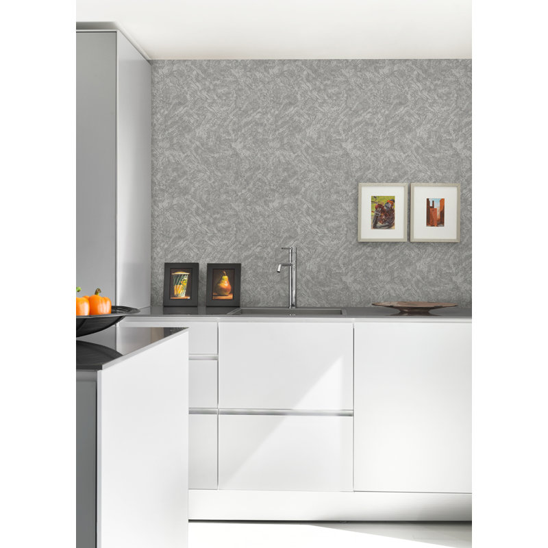 Asero Metallic Wallpaper Roll, Gray