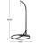 Hanging Chair Bottom With Strong Powder-coated Iron Stand And Belt, For Indoor Outdoor Easy Moments, 44" X 80", 43.32 Lb, Black In Black, Firm Relax, 43.03x43.03x79.51 In, 43.32lb