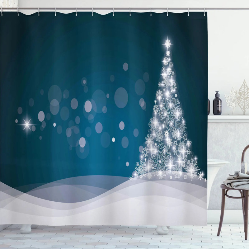 Shower Curtain with Hooks Included, 75" H x 69" W