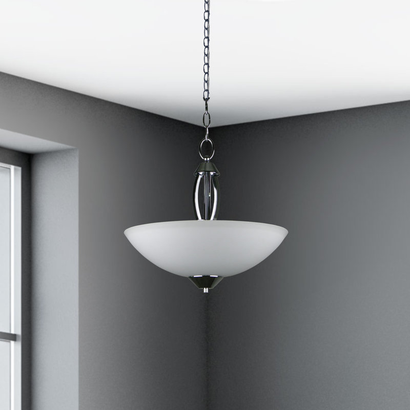 Luminaire suspendu bol simple 3 lumières Anna, Chrome