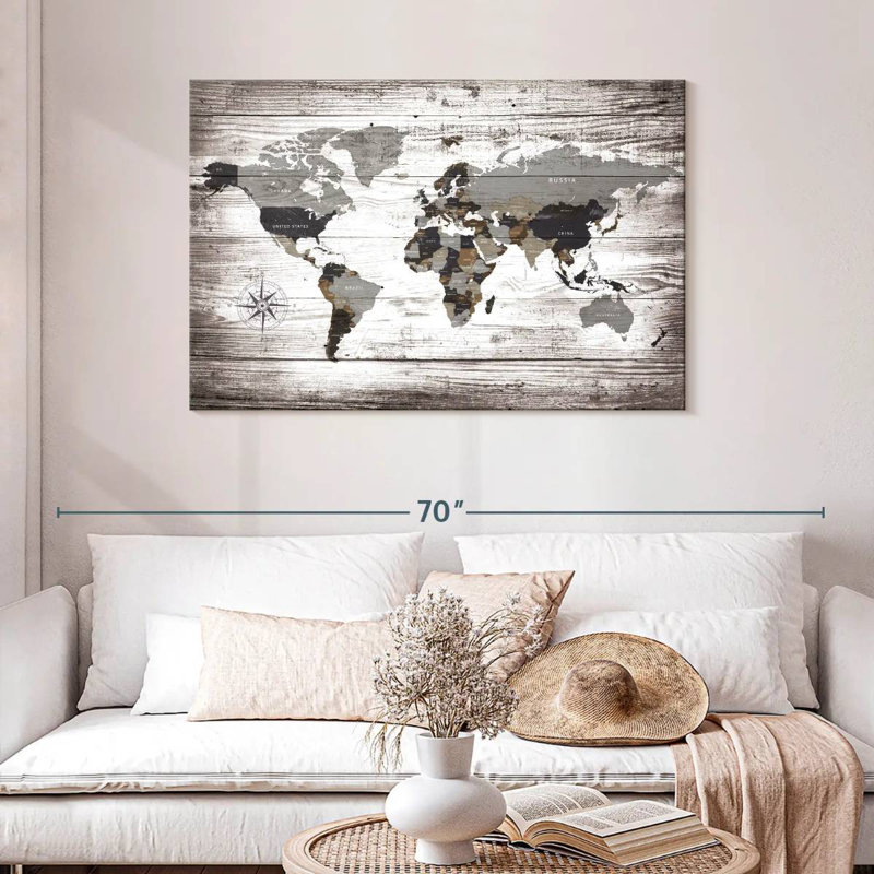 Carte du monde Keiri XXXII, H 30 po x l 45 po