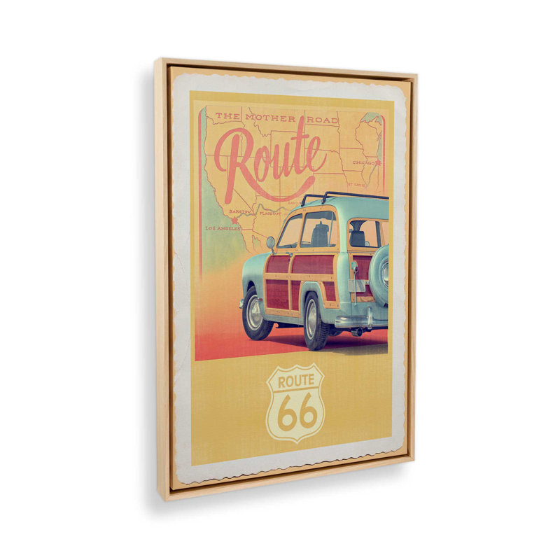 Croisière Route 66, Érable américain, Impression encadrée sans passe-partout, H 48,75 po x l 32,75 po