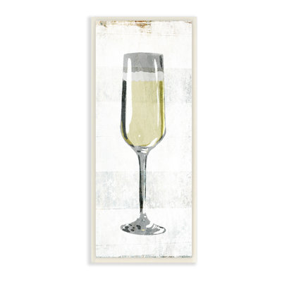 " Champagne Flute Rustic Kitchen Distressed Stripes " by Milli Villa