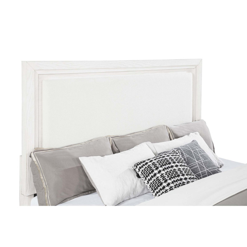 Inverness Distressed Eastern King Upholstered Panel Bed