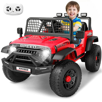 Voiture Alex 24V avec télécommande, voiture électrique pour tout-petits, 2 moteurs puissants de 100 W, ressorts de choc, vitesses rapides / lentes, conduite / marche arrière, éclairage à DEL et musique, klaxon et Bluetooth