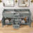 60 in. W x 21.5 in. D x 33.5 in. H Freestanding Bath Vanity Cabinet without Top Bathroom Base in Grey Unassembled-118136069