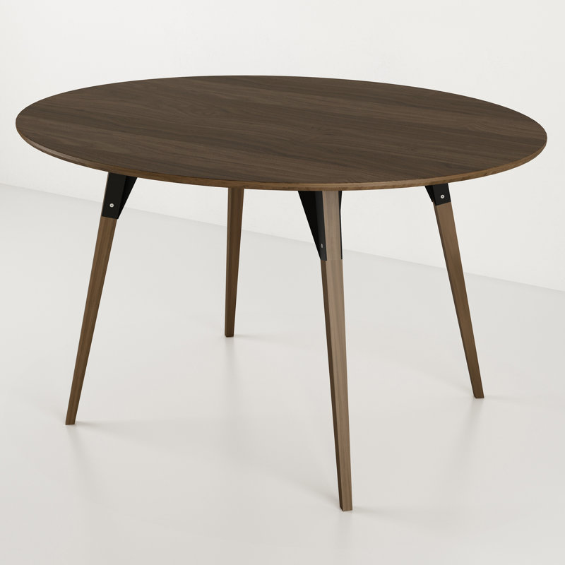 Table de salle à manger Clarke, H 30 po x L 54 po x l 46 po, Noir / Noyer, Noyer