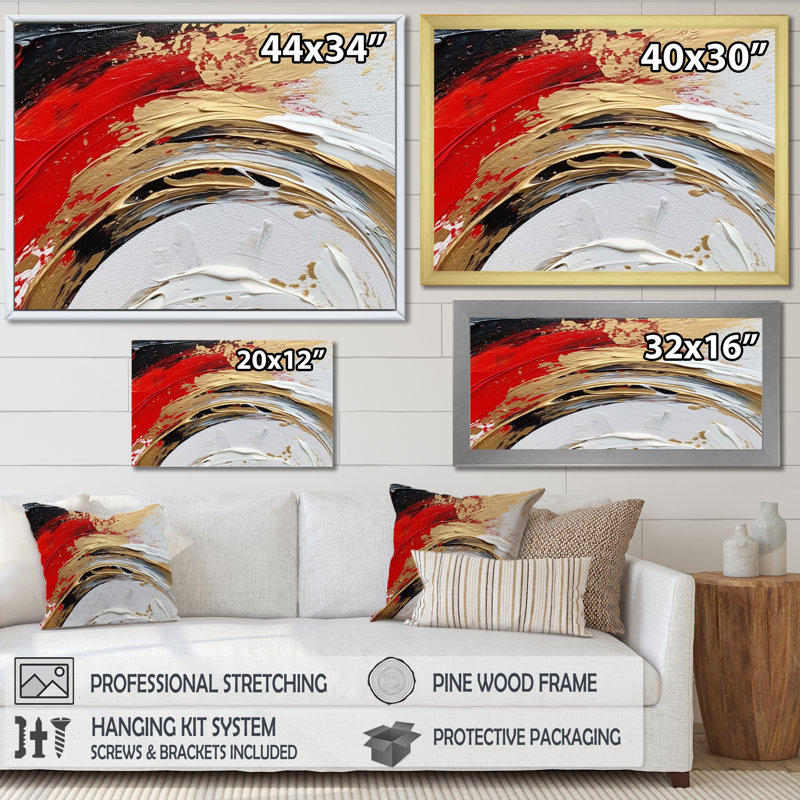 «Huntsville Spiral Fusion» sur toile, Cadre doré à une seule photo, H 34 po x l 44 po x P 1,5 po