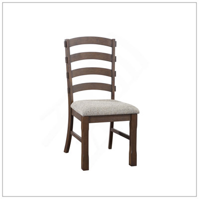Pascaline Gray Fabric, Rustic Brown & Oak Finish Side Chair (Set Of 2)