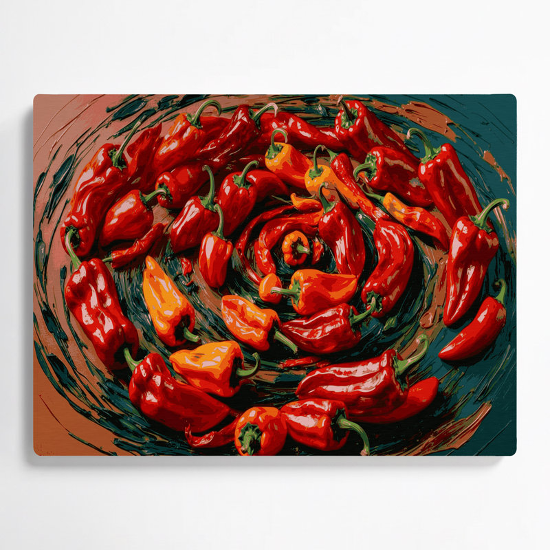 Légumes, piment, art mural brun Cayenne, 24" H x 36" W