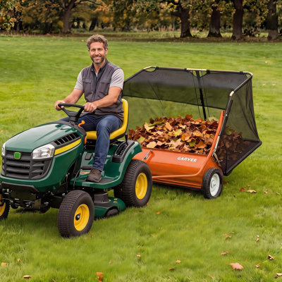 52" Tow-Behind Lawn Sweeper, 33.55 Cu. Ft. Large-Capacity Hopper, Adjustable Brush Height for Lawn & Yard Cleanup