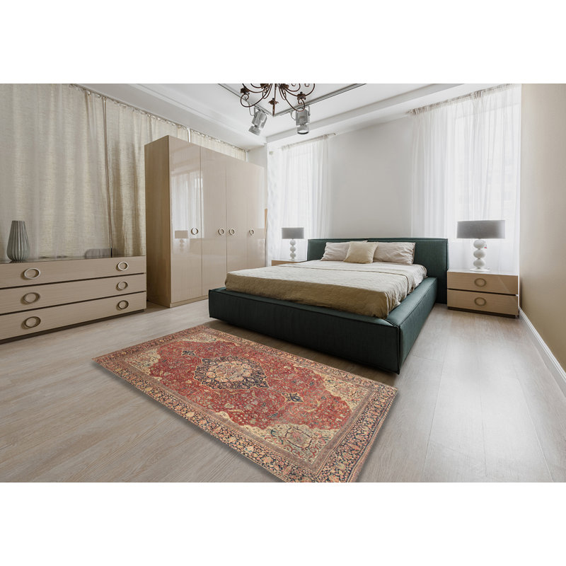 Tapis traditionnel brun / noir / orange Danyale, Rectangle 5 pi x 7 pi