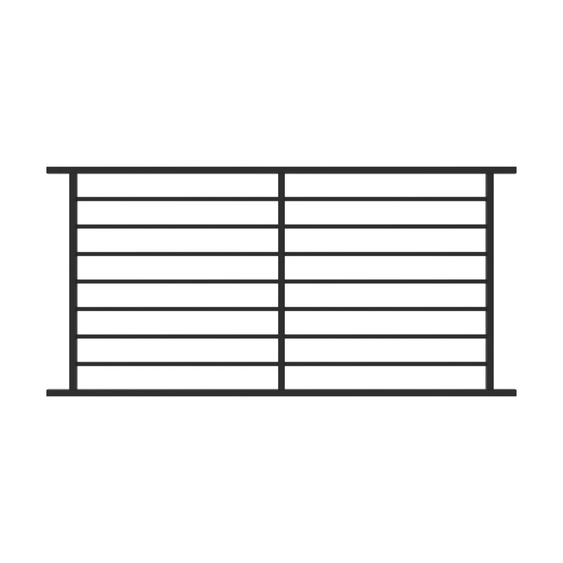 Fe26 Black Steel 34" H x 6' W Railing Level Panel