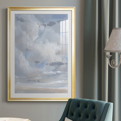 Toile encadrée de qualité supérieure bleu ciel II - prête à être accrochée