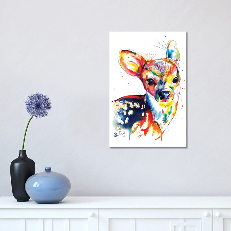Deer by Weekday Best - Painting on Canvas, 30.48 cm H x 45.72 cm W, Wrapped Canvas