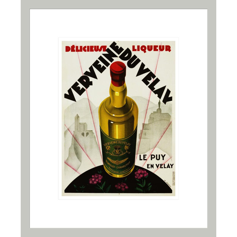«Verveine Duvelay Liqueur», affiche de publicité par Max Ponty - estampe numérique encadrée, 16.69" H x 13.75" W