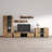 Sabala 150" Modern Entertainment Center with 16-Color LED Lighting, High Gloss Finish, Media Storage-1957305434