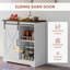 Buffet Farmhouse, buffet de 33 po avec porte de grange coulissante et tablette réglable, armoire de cuisine, blanc