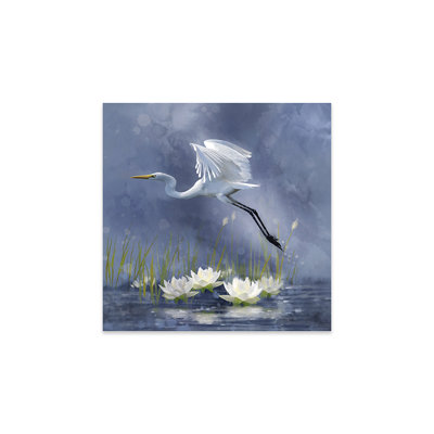 Egret Dawn Flight, impression sur verre acrylique